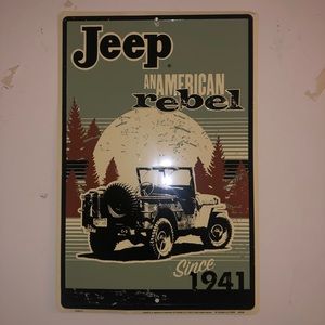 jeep rebel tin sign